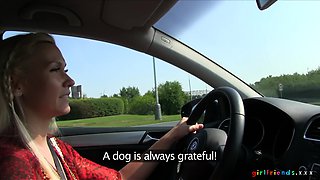 Backseat Slit Eating For Blond hair babe 1 - Girlfriends