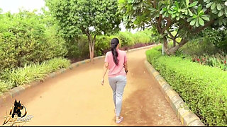 First Time Meeting in Park Girlfriend Jeans and Top Hot Sexy
