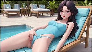 Car Toon In Ai Generated - Summer Pool Sex Bikini Rip & Deep Thrusts