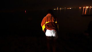 Horny girlfriend sucks me off in public