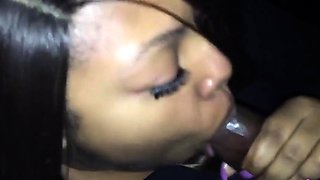 Black Babe Drains Her Friend in Amateur Blowjob Video