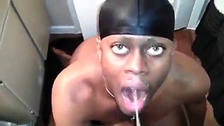Thug's Blowjob Thirst Quenched by a Black Twink