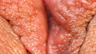 Creamy Orgasm Contractions - Extreme Close up Girl Masturbation - Meaty Pussy Lips