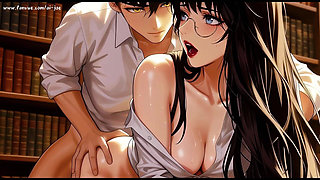 Gap Moe Glasses Beautiful Woman, the Private Study Session in the Library.super Temptation.episode 3. Ai-generated