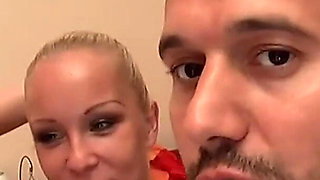 Blonde Babe Sucks Massive Cock in Wild Threesome