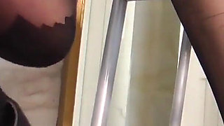 Secretary Foot Jerking - Wet Milking Nylon Feet of Smoking Blonde Office Girl!