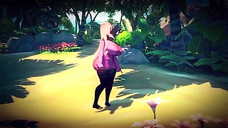 Hentai redhead gives blowjob and having sex