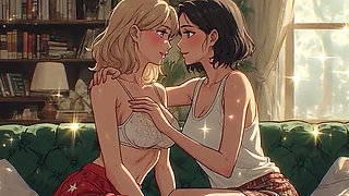 AI Generated Cartoon content, Uncensored video of 18 Year old Anime Girl, Kissing Orgasm of Mature Women