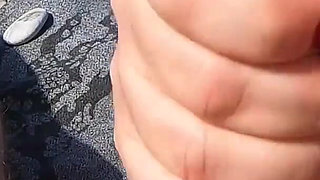 Jerking off My Boyfriend at a Beach - Quick Risky Outdoor Handjob with Huge Cumshot
