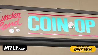 Blond step mommy & step daughter take turns fucking teenager hard stud - mylf