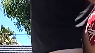 Outdoor Quickie Got Caught by a Neighbour Looking Over the Wall