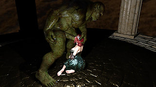 Triss Merigold Fucked and Bred by Giant Green Orc