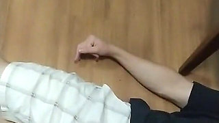 Foot Slave Under Tha Table