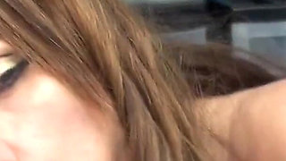 Sexy MILF brunette sucks his cock really well