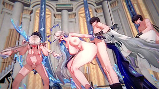 Wuthering Waves - Harem Sex Party 2 - 3D Hentai Animation