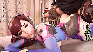 D.V.A. Fucks Leon from Resident Evil, Creampie Risk Makes Her Pregnant