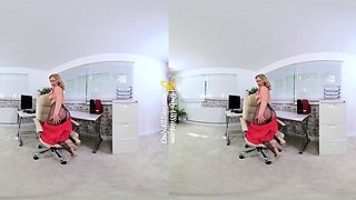 Beautiful blonde nanny and big boobed blonde MILF get pumped