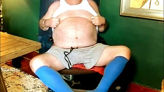Beardaddychub Jerks for Friend to Make Him Cum!