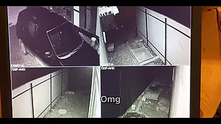 Security Guard Caught Red-haired Thief Stealing and Punished Her with Pussy Fucking on the Street