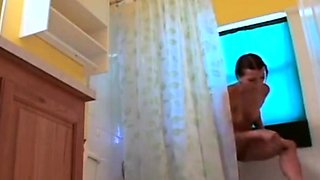 Stepdaughter 21 shaves pussy in shower (voyeur)