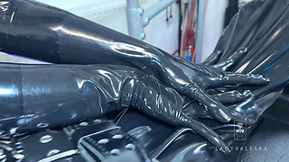 Latex Tease for Locked Cock