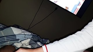 Spanish teen with big natural tits watching hentai wants