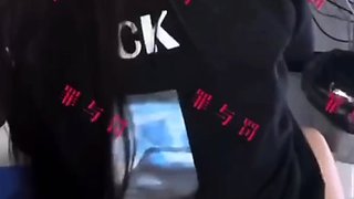 Amateur Asian teen sucks a big cock