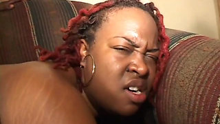 Black man pounds women in the pussy as she rides his cock