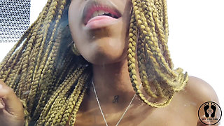 Car Fetish Spitting Tits Glasschord Pee on a Car Outdoor