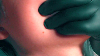 Hand Over Mouth Kitchen Ownership - Thick Stepmom Claims Skinny Stepdaughter in Gloves