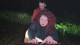 Little Bitch Getting Fucked in the Middle of the Forest in the Night