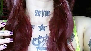Sexy Alternative Redhead Drinking Soda and Burping