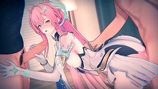 Wuwa, three way, 3d hentai