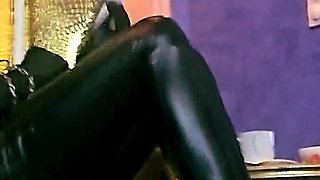 Stina Stone Femdom Feetworship Dirty Smelly Socks Barefeet by German Mistress in Leather Gloves