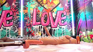 Amateur busty blonde plays with toys to relax