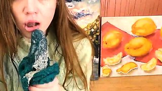 Small Titted Mom Uses Toys And Real Dong