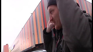 Wild Car Threesome Blondes Ride Hard Cock