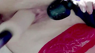 Very Wet Pussy Close-up, Vibrator on Clit, Fuck Pussy Sex Machine