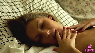 Perky teen Roxana cums hard with a vibrator on her tight snatch