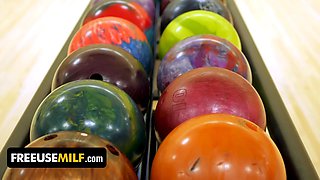 Step mom and step daughter Armani Black & aubrey babcock get pounded while bowling - freeuse cougar