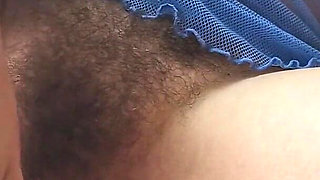 Pierced Hairy Slut Got Fucked by Dildo with Closed Locked Pussy