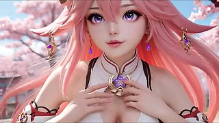 Yae Miko Nude Tease Compilation From Sexy Underwear to Big Breast Exposure Genshin Impact Hentai