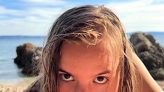 Babe Gets Fucked and Creampied on the Beach - Amateur