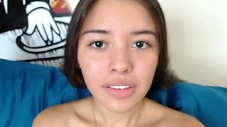 Asian teen touches her pussy and gets a vaginal orgasm - homemade amateur video