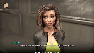 Busty brunette stars in erotic stories visual novel with steamy adventures