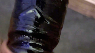 Girlfriend taking toy whilst sucking my cock