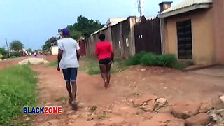 Nigerian Ebony Teen with Big Tits Fucked Hard During Evening Run - Homemade Creampie