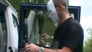 Humiliating whipping and pussy penetrated I the forest