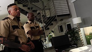 Interracial blowjob for brunette sucking big black cock