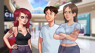 College girls in a cartoon world getting into nipple sucking and fun with sex toys